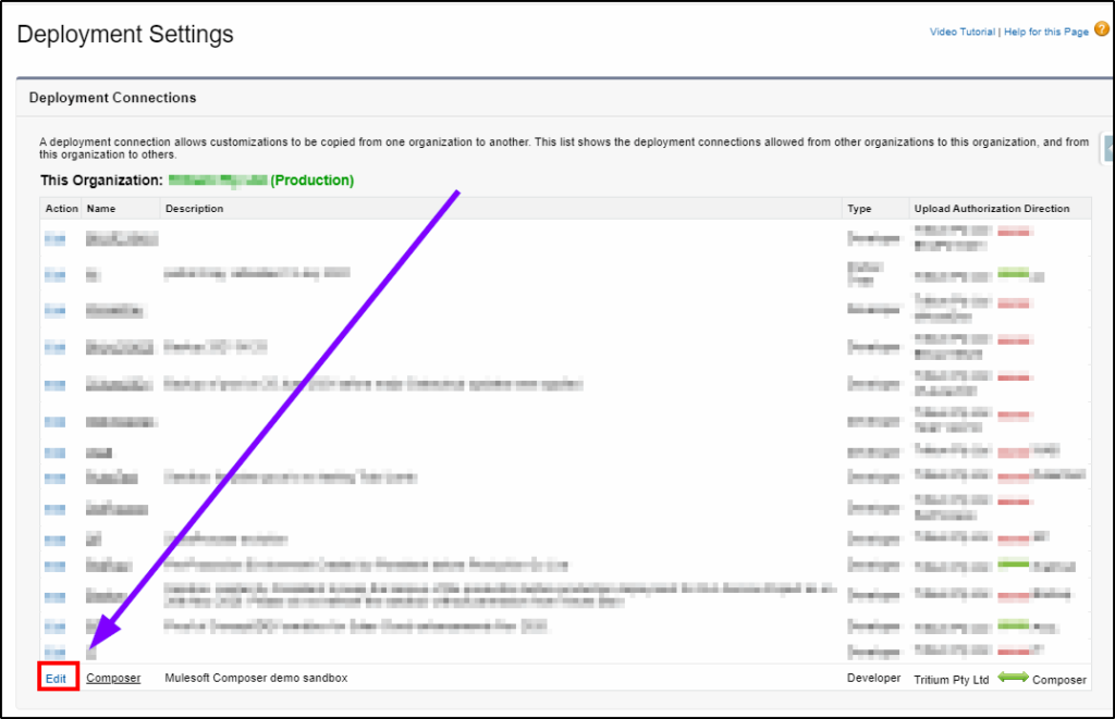 Deploying flows to production with Change Sets - configure deployment settings link to production