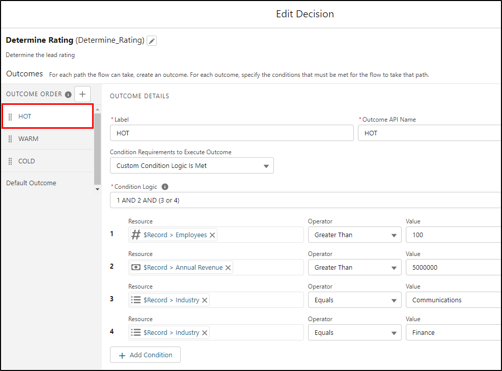 Lead Assignment with Flow - decisions