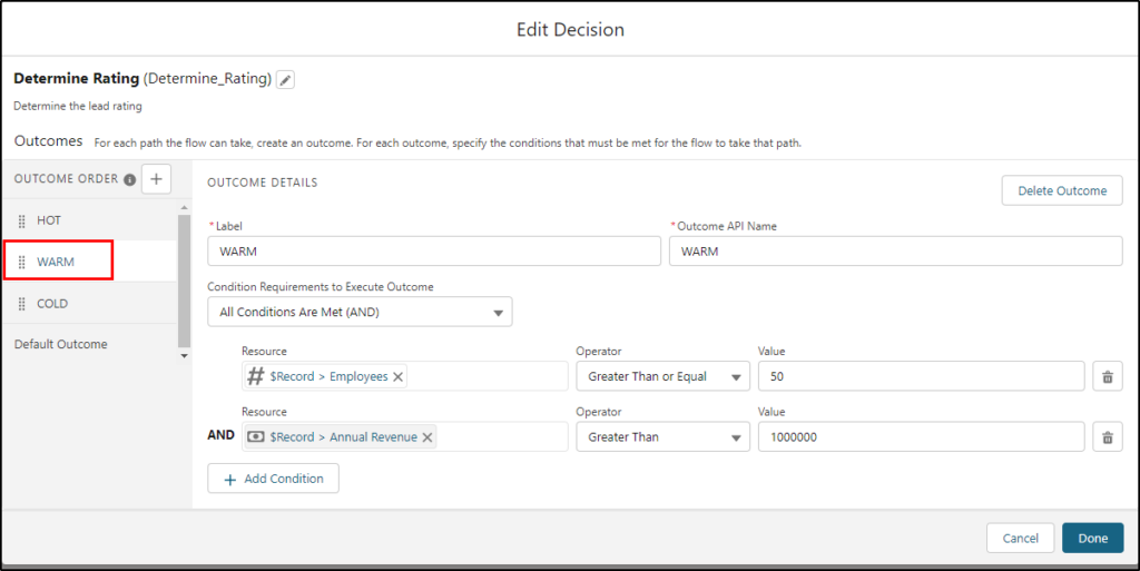 Lead Assignment with Flow - rating