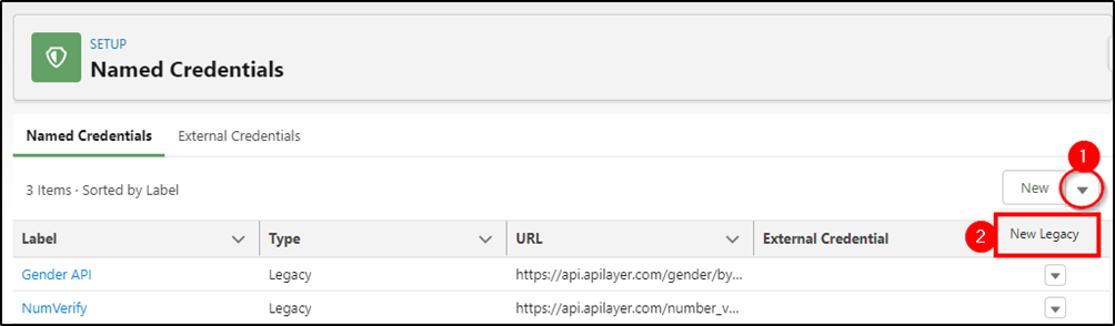 setup named credentials for the HTTP Callouts from Salesforce Flow