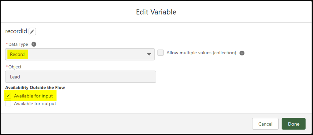 create a variable HTTP for the Callouts from Salesforce Flow