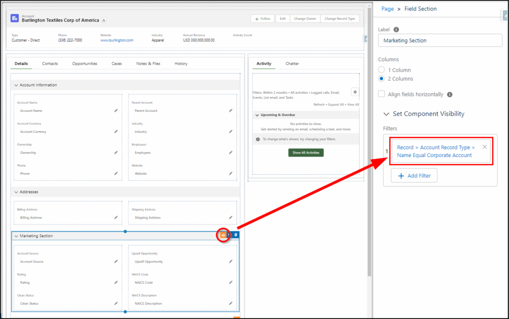 set component visibility