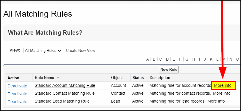 More info on standard rules