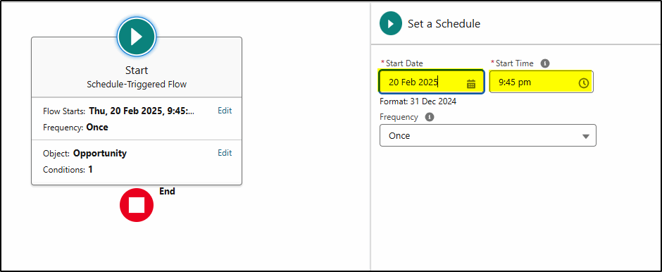 set the start criteria